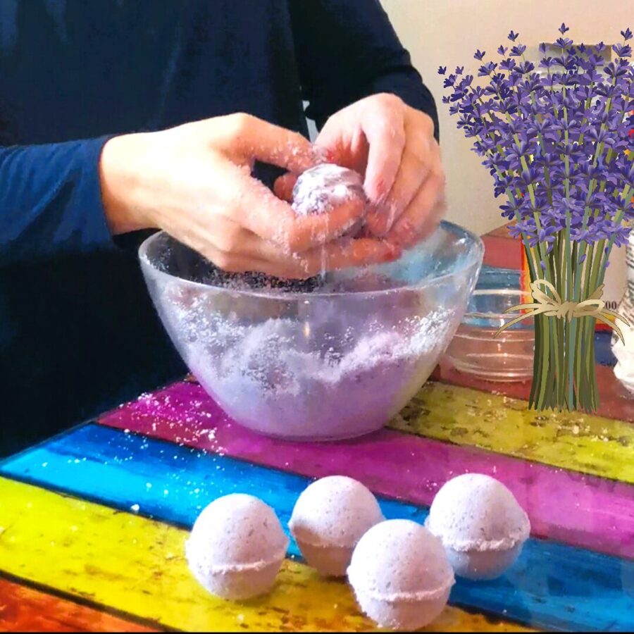 "Lemon + Lavender" - two bath bomb making sets 