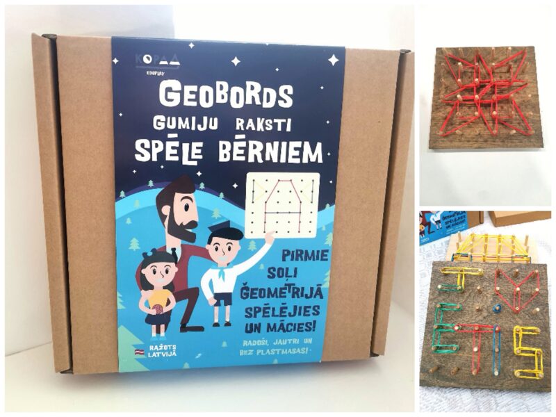 Geobord (colour: grey) - educational game for 4-8 year old kids